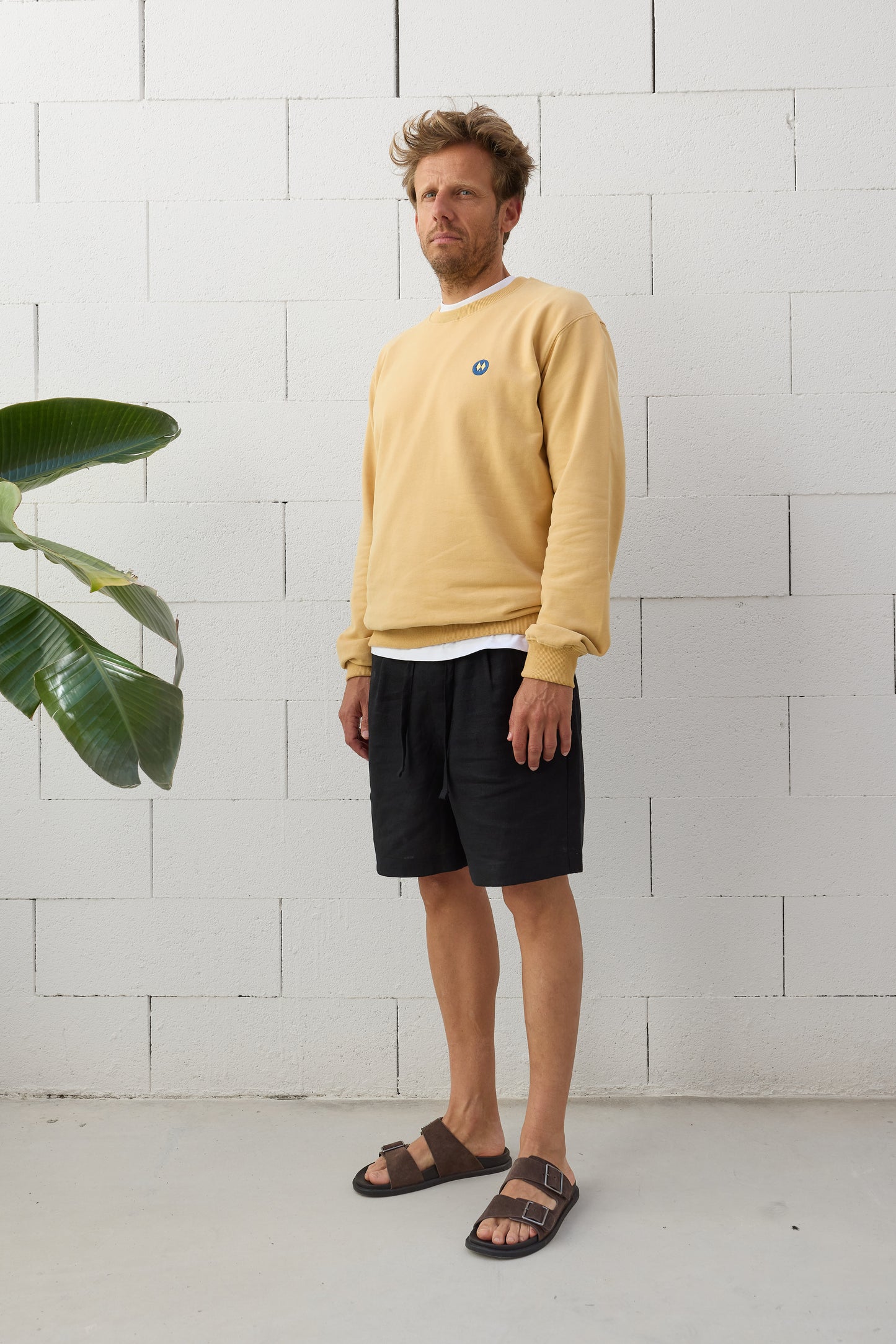 Sudadera Regular Fit Mostaza